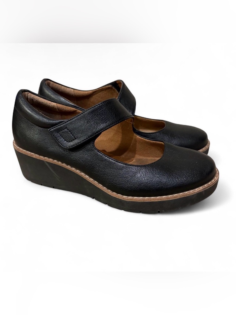 Eurosoft by softt Women’s Black Mary Jane Wedge Shoes Sz 9